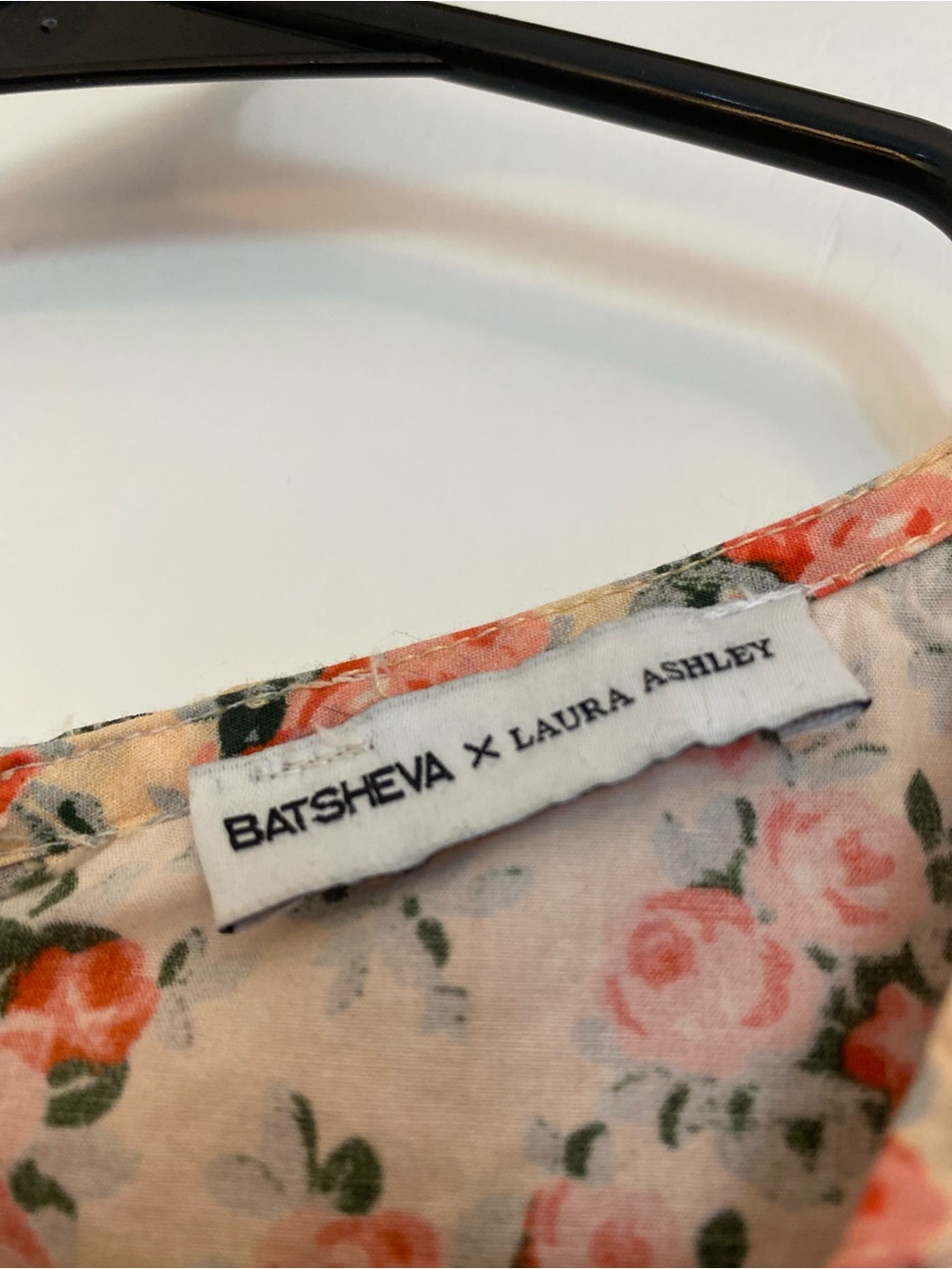Batsheva x Laura Ashley Rose Print Dress in Cream and Coral - Picture 3 of 6